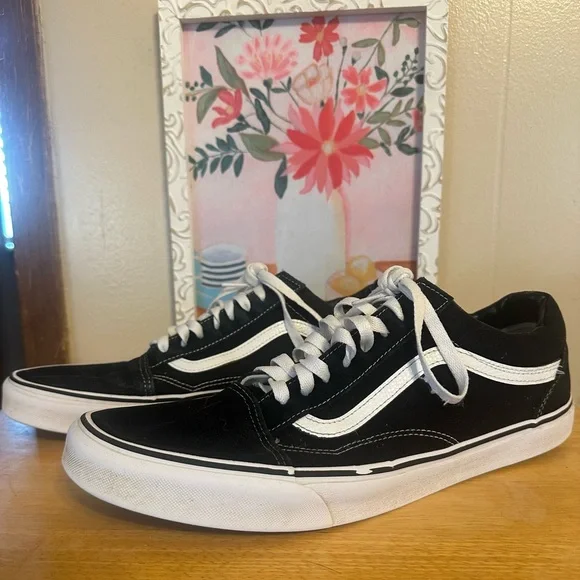 VANS Mens Old Skool 'Black White' sneakers size 14 men - Picture 2 of 6